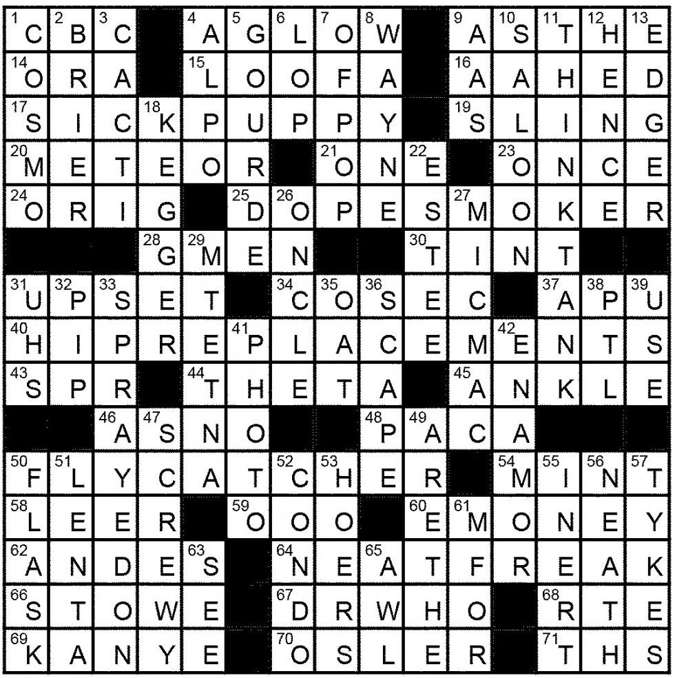 “Cool” Crossword Solution Feb 17 Pennywise Classified Ads