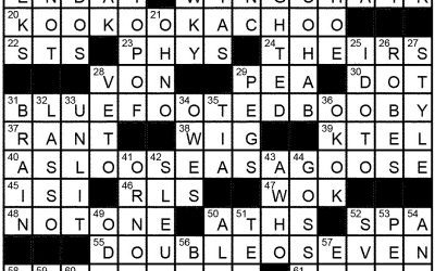 Crossword Solution – March 2