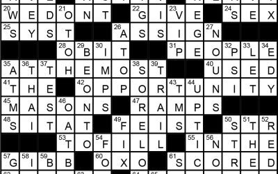 Empty Space Crossword Solution Feb. 24