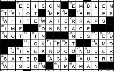 Crossword, Feb 10 – Solution