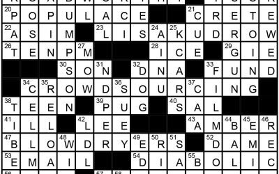 ‘Disorderly Conduct’ – Crossword Solution