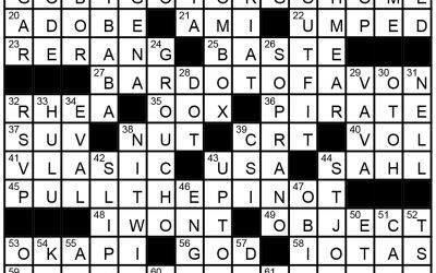 We’re Heading to Overtime! – Crossword Solution