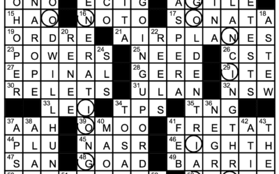 “Ode to Otis” | Crossword Solution