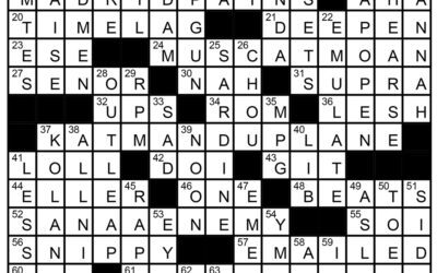 “It’s a Mixed Up World” | Crossword Solution Aug 5