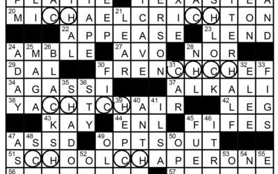 “I Now Pronounce You…”Crossword Solution | Sep 16