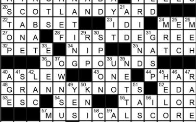 “Measure for Measure” – Crossword Solution Dec 9